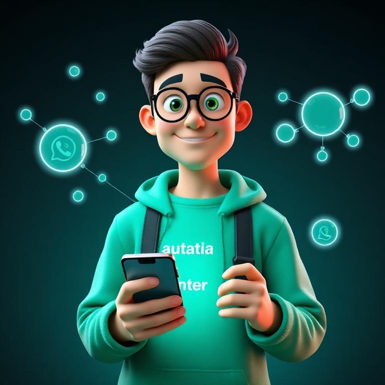 Persona ilustrada para Automatizaciones con n8n + WhatsApp