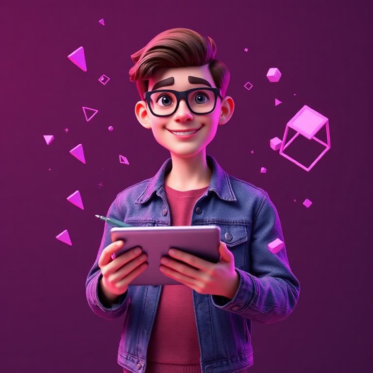 Persona ilustrada para Diseño Gráfico