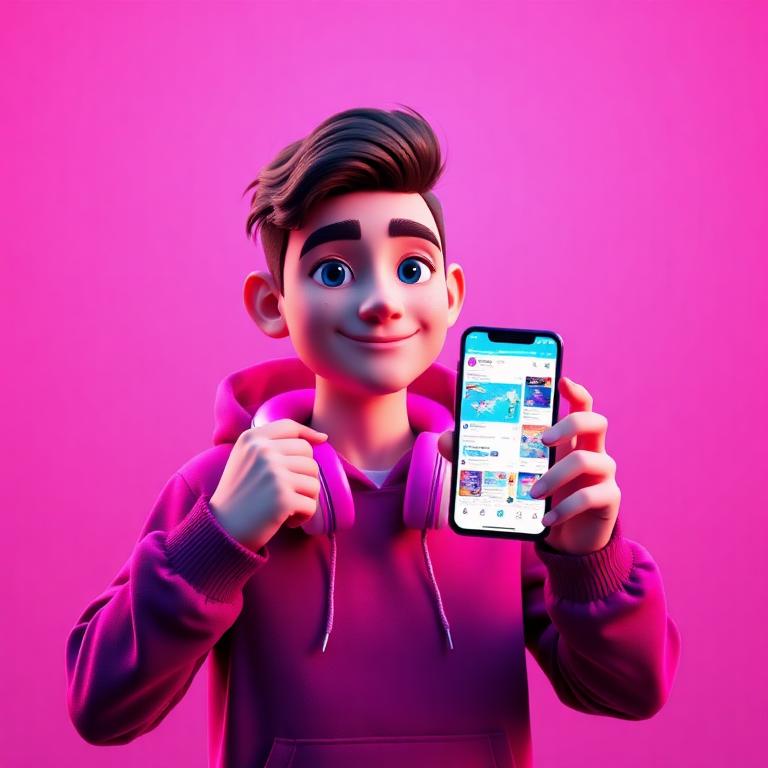 Persona ilustrada para Redes Sociales