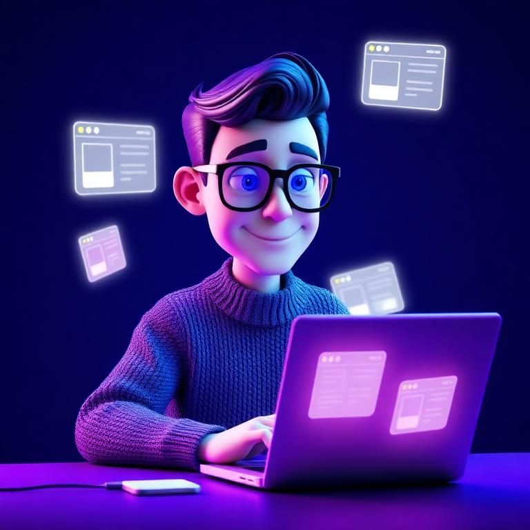 Persona ilustrada para Sitios Web